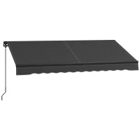 Outsunny 10' x 8' Retractable Awning, 280gsm UV Resistant Sunshade Shelter for Deck, Balcony, Yard, Dark Gray(m-1)
