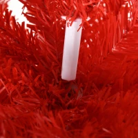 HOMCOM 6FT Decorated Christmas Tree, Pencil Christmas Tree with 390 Realistic Branch Tips and Plastic Stand, Red(m-8)