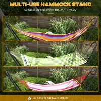 Outsunny 10.3ft Hammock Stand, Adjustable Hammock Stand Fits 9-14 ft Hammocks, Heavy Duty 450 lbs Capacity, Black(m-5)