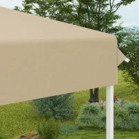 Outsunny 13' x 13' Pop Up Canopy Tent with Height Adjustable, Carry Bag for Outdoor, Garden, Patio, Beige(m-9)