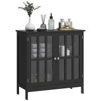 kleankin Kitchen Buffet Cabinet with 2 Doors, Modern Sideboard for Dining Room, Hallway, Living Room, Black(m-9)