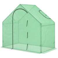 Outsunny 6 x 3.3 x 5.5ft Walk-in Garden Greenhouse with Door & Top Window, Portable Mini Greenhouse for Plants Flowers Herbs Tomatoes, Outdoor Hot House Growing Tent with Steel Frame & PE Cover(m-11)