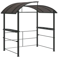 Outsunny 8' x 5' Outdoor Grill Gazebo Canopy Shelter with Vented PC Roof, Side Shleves(m-11)