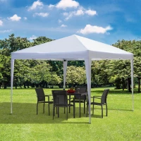 Outsunny 10' x 10' Easy Pop Up Canopy Gazebo Party Tent Shelter - White(m-2)