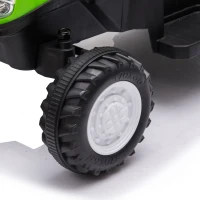Qaba 2 in 1 Kids Ride On Tractor, 6V Electric Vehicle with Detachable Trailer, Music, Horn, Lights for Ages 1-3 Years, Green(m-9)
