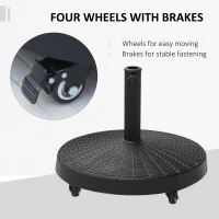 Outsunny 20.5" Heavy Duty Umbrella Stand, 50 lbs. Umbrella Base for 1.5" or 2" Umbrella Poles, Patio Market Stand for Deck, Black(m-6)