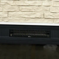 HOMCOM 47" Electric Fireplace with Mantel, 1400W Freestanding Fireplace Heater with Remote Control, Overheat Protection, Timer, White(m-10)