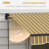 Outsunny 13' x 10' Retractable Awning, 280gsm UV Resistant Sunshade Shelter, for Deck, Balcony, Yard, Amber and Dark Grey(m-5)