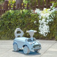 Qaba Foot to Floor Toddler Ride on Toy, Sliding Car w/ Horn, No Tip Anti-Over-Backwards System for 18-36 Months, Light Blue(m-10)