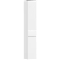 HOMCOM Tall Bathroom Cabinet with 2 Cupboards and Drawer, Slim Bathroom Storage Cabinet with Adjustable Shelves, White(m-9)