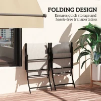 Outsunny Set of 2 Outdoor Dining Chairs with High Back, Armrests, Folding Patio Chairs for Patio, Lawn, Camping, Gray(m-5)