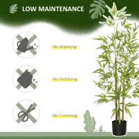 HOMCOM 4ft Artificial Tree, Indoor Fake Bamboo with Pot, for Home Office Living Room Decor(m-6)