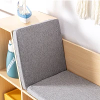 HOMCOM 6-Cubby Kids Bookcase with Reading Nook and Cushion, Multi-Purpose Storage Organizer for Bedroom, Living Room, Natural(m-9)