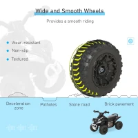 Aosom NO Power Kids Ride On Push Car, Ride Racer, Foot-to-floor Sliding Car, Walking ATV Toy with Music, Lights, for 1.5-3 Years Old, Black(m-5)