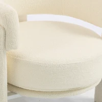 HOMCOM Upholstered Armchair, Sherpa Accent Chair with Lumbar Pillow, Padded Armrests and Thick Cushion, Cream White(m-10)