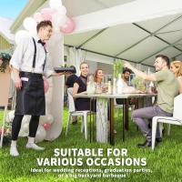 Outsunny Heavy Duty Party Tent, 19.5' x 39' Large Sun Shade Canopy Tent for Parties, Wedding, Events, BBQ Grill, White(m-4)