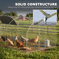 PawHut Large Chicken Coop Metal Chicken Run with Waterproof and Anti-UV Cover, Dome Shaped Walk-in Fence Cage Hen House for Outdoor and Yard Farm Use, 1" Tube Diameter, 9.2' x 18.7' x 6.5'(m-6)