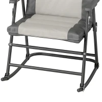 Outsunny 3-Piece Outdoor Foldable Rocking Chair Set, Light Grey(m-11)