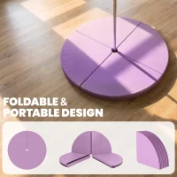 Soozier Pole Dance Mat, 2"T x 5'W Folding Pole Crash Mat for Home, Lightweight and Foldable, Light Purple(m-4)