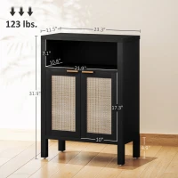 HOMCOM Sideboard Buffet Cabinet with Storage, Modern Accent Cabinet with Adjustable Shelf, Coffee Bar Cabinet, Distressed Black(m-3)
