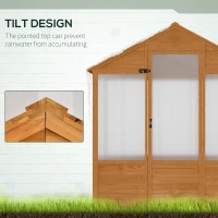 Outsunny 6' x 4' x 7' Polycarbonate Greenhouse, Walk-in Hot House Kit, Hobby Greenhouse with Lockable Door, Level 5 Wind Resistant Wooden Frame, Rustic Brown(m-5)