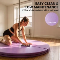 Soozier Pole Dance Mat, 2"T x 5'W Folding Pole Crash Mat for Home, Lightweight and Foldable, Light Purple(m-6)