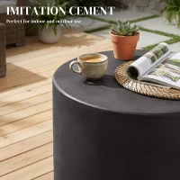 HOMCOM Lightweight Accent Table with Concrete Finish Round Side Table, Dark Gray(m-4)