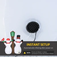 HOMCOM 7ft Christmas Inflatables Outdoor Decorations Snowman Family with Bird and Birdhouse, Blow-Up LED Yard Christmas Decor(m-6)