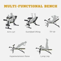 Soozier Adjustable Sit-Up Dumbbell Bench Multi-Functional Purpose Hyper Extension Bench With Adjustable Seat and Back Angle(m-4)