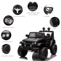 Aosom 12V Battery Powered Kids Ride On Car Off Road Truck Toy w/ Parent Remote, Black(m-5)