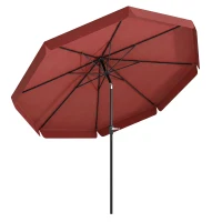 Outsunny 8.5 ft Outdoor Market Table Umbrella, Round Patio Umbrella with Tilt and Crank for Garden, Backyard, Deck, Wine Red(m-14)