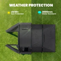 Outsunny 3-4 Person Easy Setup Cabin Tent with Two Room, Waterproof & UV30+ Camping Tent with Carrying Bag, Charcoal(m-4)