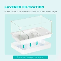 PawHut Glass Turtle Tank, Turtle Aquarium with Basking Platform and Filter Layer Design, Full View Visually Reptile Habitat, Easy to Clean and Change Water, Multi Functional Area(m-4)