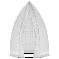 Outsunny 55" x 55" x 71" PE Greenhouse, Portable Tomato Hot House for Plants with Zippered Door for Outdoor Garden, or Patio, White(m-1)