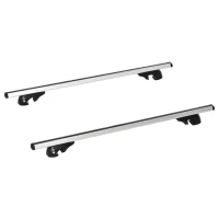 HOMCOM 2pc Roof Rack Car Roof Top Lockable Aluminum Cross Bars Adjustable Baggage Luggage Carrier, Silver (53")(m-2)