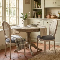 HOMCOM French-Style Upholstered Dining Chair Set, Gray(m-2)