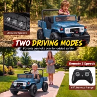 Qaba Licensed Toyota Pickup Ride on Truck, 24V Kids Electric Car with Dual Motors, Up to 3.7MPH for Kids 3-8 Years Blue(m-5)
