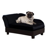 PawHut Pet Sofa Bed Couch with Storage, Pet Sofa for Cats and Small Dogs, Black(m-11)