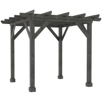 Outsunny 10' x 10' Patio Pergola, Weather-Resistant Cedar Wood, Backyard Cover for Porch Party, Grape Garden, Vineyard, Ivy Vine, or Climbing Plants, Black(m-1)