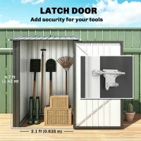 Outsunny Small Metal Garden Shed, 3.3' x 3.4', Galvanized Steel, Lockable Tool Shed for Patio, Backyard, Lawn, Dark Gray(m-5)