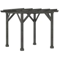 Outsunny 10' x 10' Patio Pergola, Weather-Resistant Cedar Wood, Backyard Cover for Porch Party, Grape Garden, Vineyard, Ivy Vine, or Climbing Plants, Black(m-11)