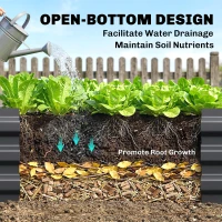 Outsunny 95" x 36" x 12" Galvanized Raised Garden Bed, Easy DIY and Cleaning for Growing Flowers, Herbs, Succulents, Gray(m-6)