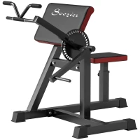 Soozier 2-In-1 Bicep Preacher Curl Bench Bicep Curl Machine with Adjustable Seat and Elbow Cushion, for Home Gym Workout(m-1)