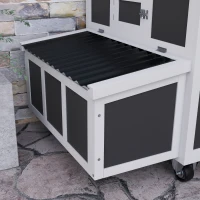 PawHut Wooden Chicken Coop with Nesting Box for 6 Chickens, Dark Gray(m-9)