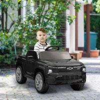Qaba 12V CHEVROLET SILVERADO EV RST Licensed Kids Car w/ Remote, Spring Suspension, Soft Start, Training Wheels, Black(m-8)