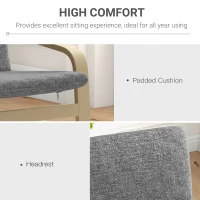HOMCOM Modern Accent Chair, Linen-Feel Upholstered Living Room Chair with Wood Curved Legs for Balcony, Dark Grey(m-6)