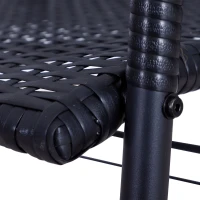 Outsunny Patio 2-Person Wicker Glider Bench Swing Gliding Chair, Outdoor All-Hand Woven PE Rattan Loveseat w/ Ergonomic Design for Patio, Garden, Porch, Lawn, Black(m-7)