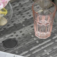 Outsunny Outdoor Side Table with Umbrella Hole, 2 Tier Rattan Wicker End Table with Storage Shelf, All Weather(m-8)