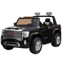 Aosom 12V GMC Sierra HD Battery Kids Ride On Car with Remote Control, Bright Headlights, & Working Suspension, Black(m-1)