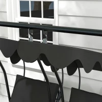 Outsunny 84A-052 Series 2-Seater Swing Canopy Replacement Top Cover, Black(m-8)